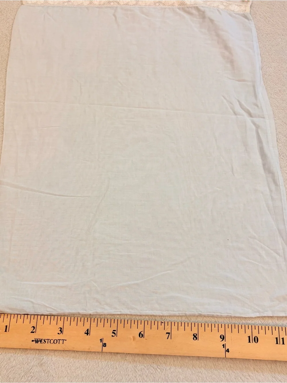 Light Blue Decorative Pillow Sham with Lace Trim - for Baby or Boudoir